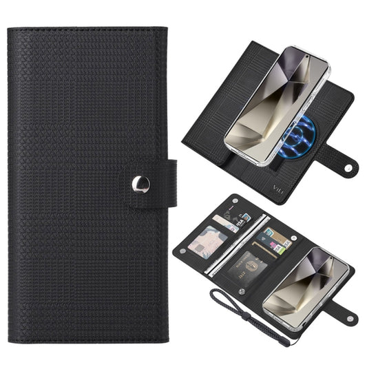 For Samsung Galaxy S24 Ultra 5G ViLi GHA-C Series RFID MagSafe Magnetic Flip Leather Phone Case(Black) - Galaxy S24 Ultra 5G Cases by ViLi | Online Shopping South Africa | PMC Jewellery | Buy Now Pay Later Mobicred