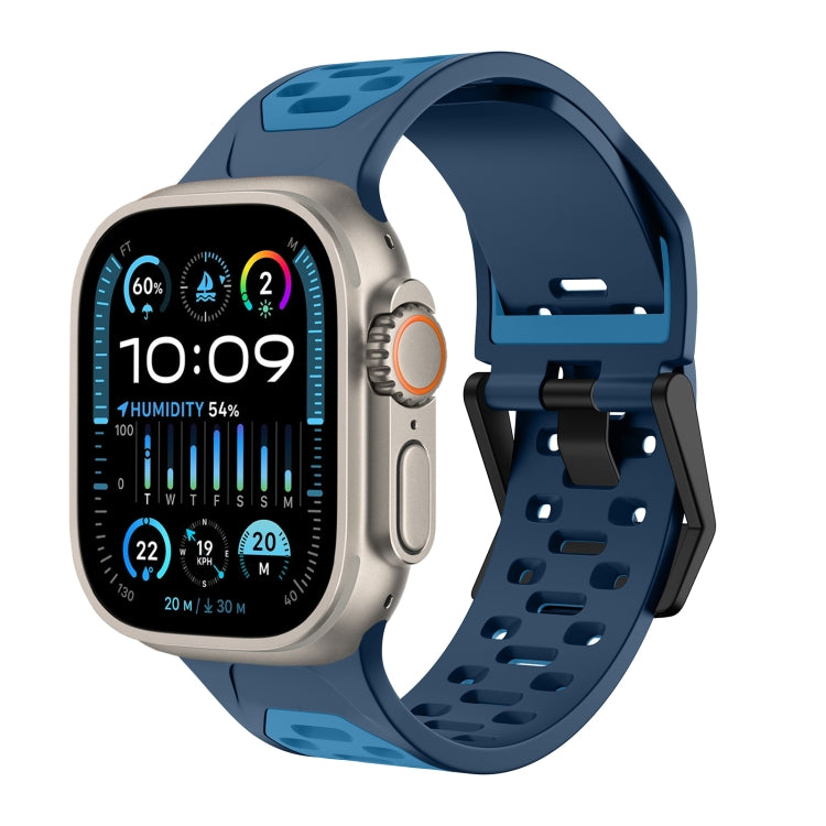 For Apple Watch Ultra 2 49mm Meteorite Two-color Silicone Watch Band(Navy Blue) - free shipping - PMc TechLife - Order now!