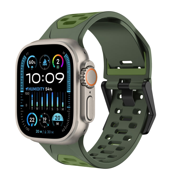 For Apple Watch Ultra 49mm Meteorite Two-color Silicone Watch Band(Army Green) - free shipping - PMc TechLife - Order now!