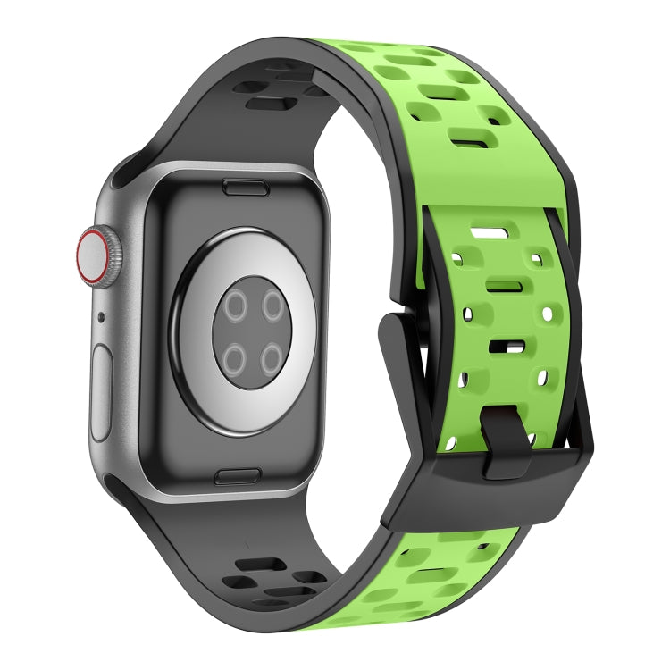 For Apple Watch Ultra 49mm Meteorite Two-color Silicone Watch Band(Black Green) - free shipping - PMc TechLife - Order now!