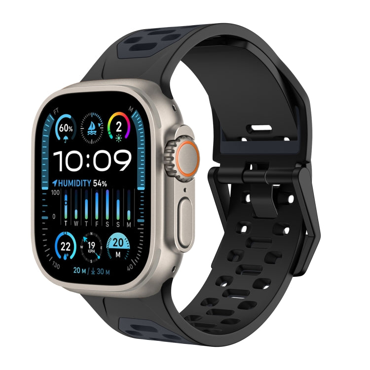 For Apple Watch Ultra 49mm Meteorite Two-color Silicone Watch Band(Black Grey) - free shipping - PMc TechLife - Order now!