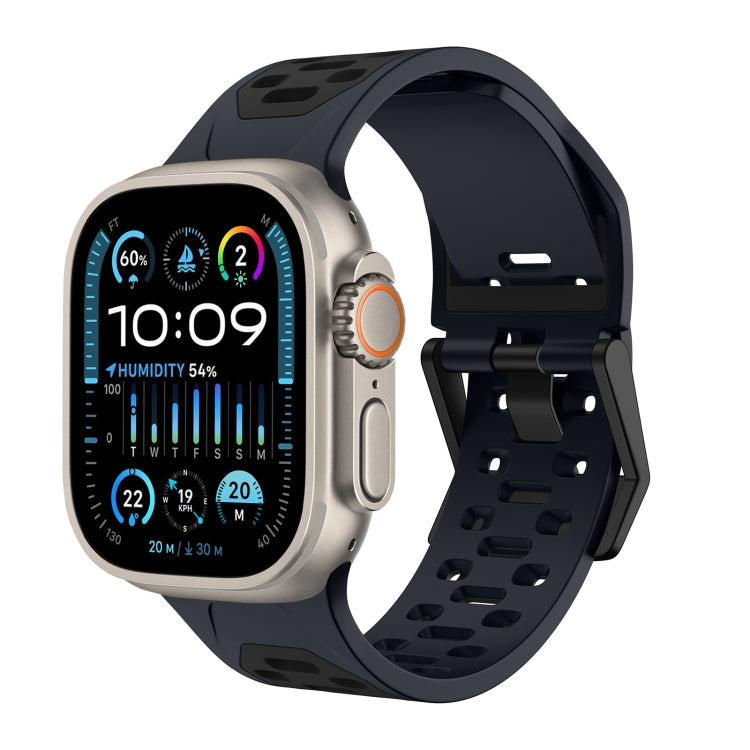 For Apple Watch Ultra 49mm Meteorite Two-color Silicone Watch Band(Grey Black) - free shipping - PMc TechLife - Order now!
