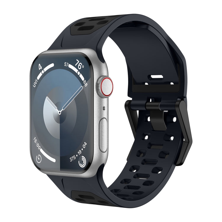 For Apple Watch SE 2022 44mm Meteorite Two-color Silicone Watch Band(Grey Black) - free shipping - PMc TechLife - Order now!