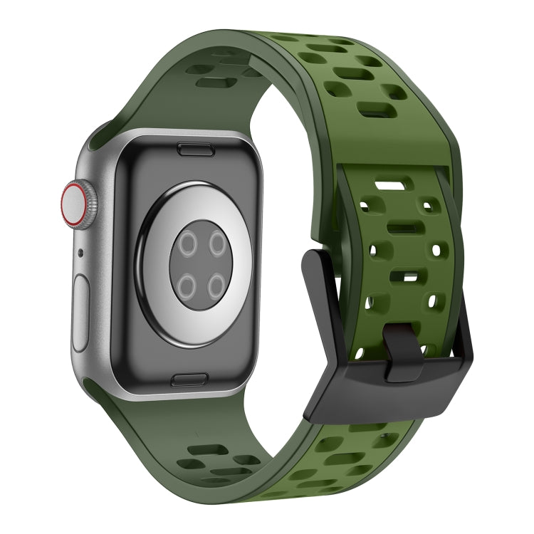 For Apple Watch SE 44mm Meteorite Two-color Silicone Watch Band(Army Green) - free shipping - PMc TechLife - Order now!