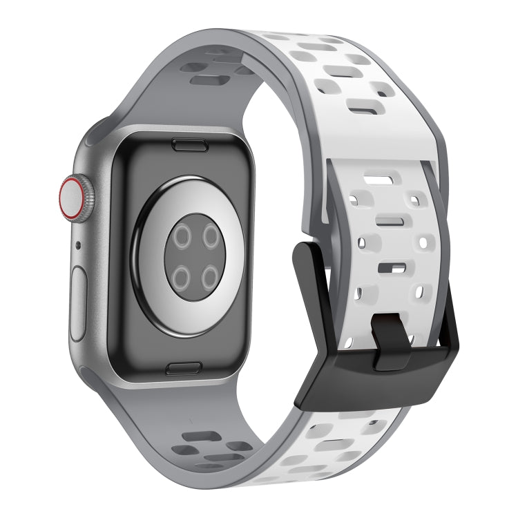 For Apple Watch Series 6 44mm Meteorite Two-color Silicone Watch Band(Grey White) - free shipping - PMc TechLife - Order now!
