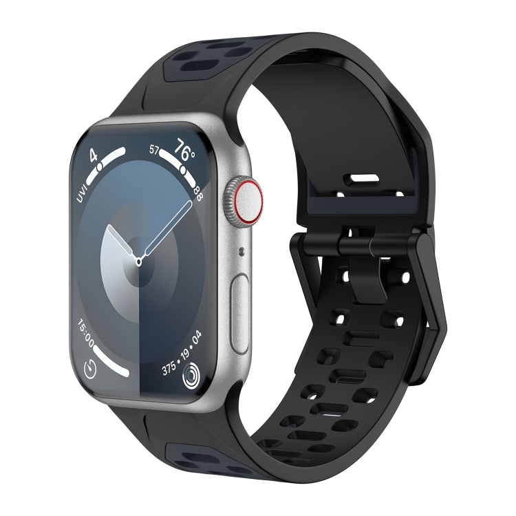 For Apple Watch Series 5 44mm Meteorite Two-color Silicone Watch Band(Black Grey) - free shipping - PMc TechLife - Order now!