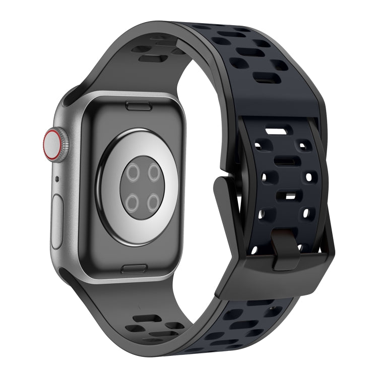 For Apple Watch Series 5 44mm Meteorite Two-color Silicone Watch Band(Black Grey) - free shipping - PMc TechLife - Order now!