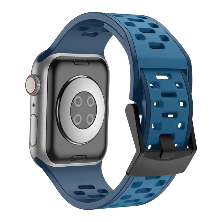 For Apple Watch Series 5 44mm Meteorite Two-color Silicone Watch Band(Navy Blue) - free shipping - PMc TechLife - Order now!