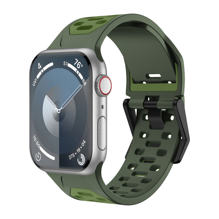 For Apple Watch Series 3 42mm Meteorite Two-color Silicone Watch Band(Army Green) - free shipping - PMc TechLife - Order now!