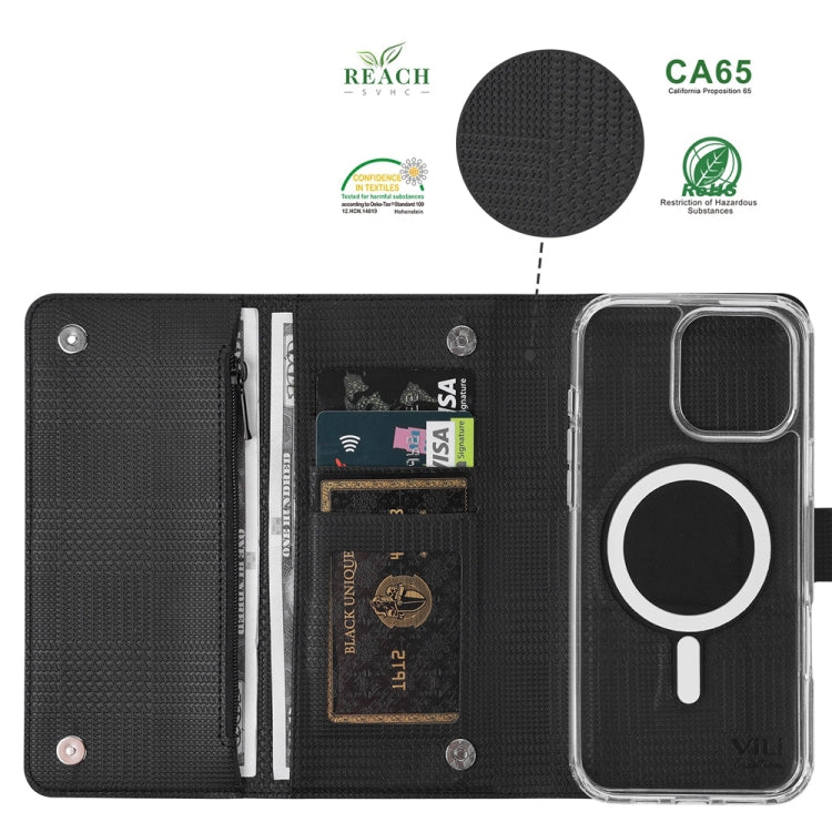 For Samsung Galaxy S24+ 5G ViLi GHB-C Series RFID MagSafe Magnetic Flip Leather Phone Case(Black) - free shipping - PMC Jewellery - Order now!