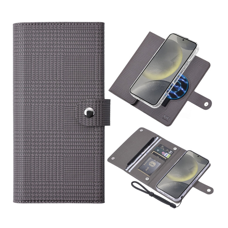 For Samsung Galaxy S24 5G ViLi GHB-C Series RFID MagSafe Magnetic Flip Leather Phone Case(Grey) - free shipping - PMC Jewellery - Order now!