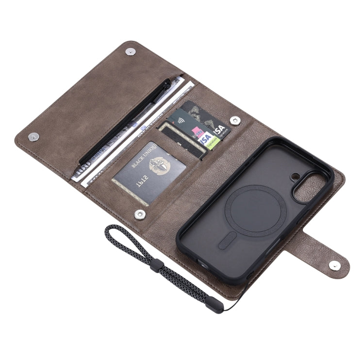 For iPhone 16 ViLi GVS Series MagSafe Magnetic RFID Leather Phone Case(Coffee) - iPhone 16 Cases by ViLi | Online Shopping South Africa | PMC TechLife | Buy Now Pay Later Mobicred
