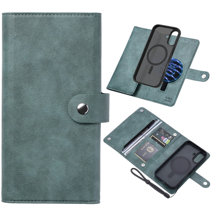 For iPhone 16 ViLi GVS Series MagSafe Magnetic RFID Leather Phone Case(Green) - iPhone 16 Cases by ViLi | Online Shopping South Africa | PMC TechLife | Buy Now Pay Later Mobicred