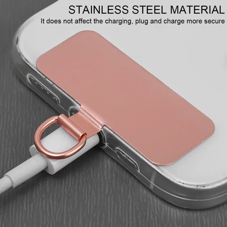 Rectangle Metal Mobile Phone Lanyard Fixing Gasket(Rose Gold) - free shipping - PMc TechLife - Order now!