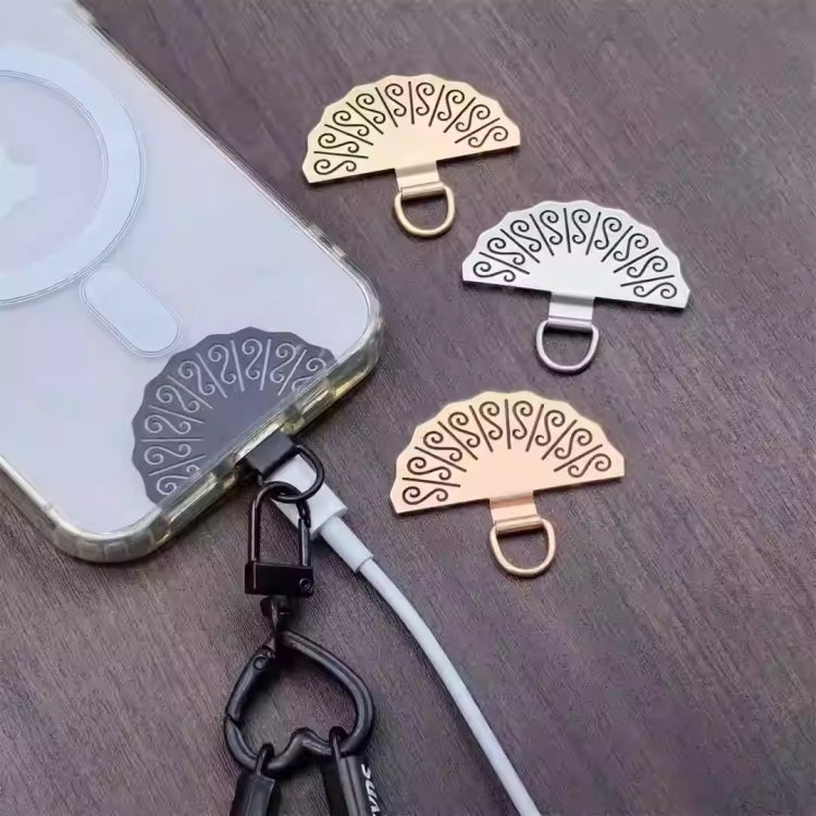 Fan-shaped Metal Mobile Phone Lanyard Fixing Gasket(Silver) - free shipping - PMc TechLife - Order now!