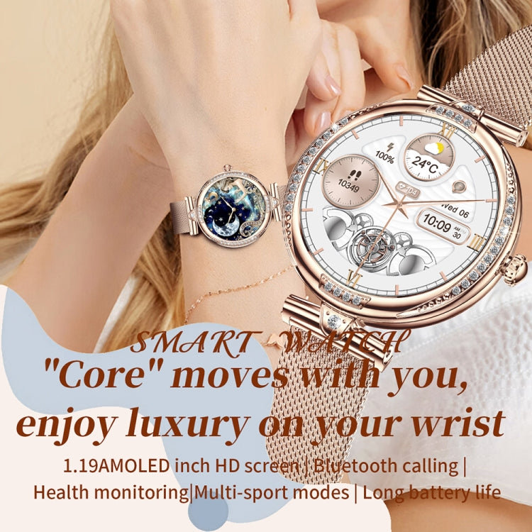 NX17 Pro 1.19 inch AMOLED Screen Silicone Strap Smart Watch, Support Health Monitoring / Bluetooth Call(Gold) - Smart Watches by PMC TechLife | Online Shopping South Africa | PMC TechLife | Buy Now Pay Later Mobicred