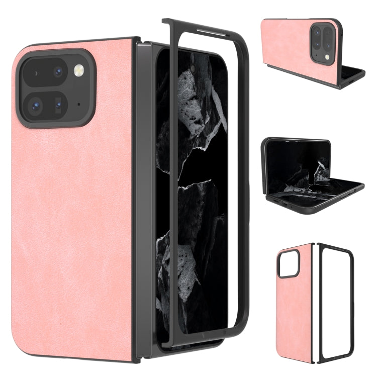 For Google Pixel 9 Pro Fold Black Frame PU Leather Full Coverage Phone Case(Pink) - Google Cases by PMC Jewellery | Online Shopping South Africa | PMC Jewellery | Buy Now Pay Later Mobicred