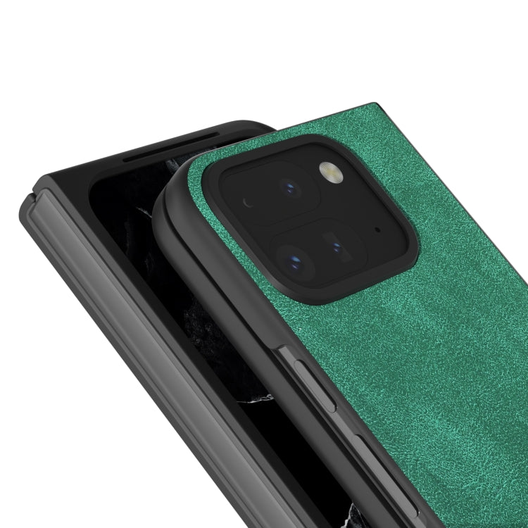 For Google Pixel 9 Pro Fold Black Frame PU Leather Full Coverage Phone Case(Green) - Google Cases by PMC Jewellery | Online Shopping South Africa | PMC Jewellery | Buy Now Pay Later Mobicred