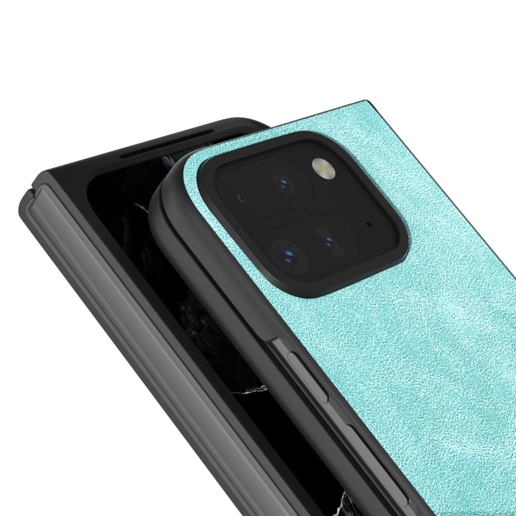 For Google Pixel 9 Pro Fold Black Frame PU Leather Full Coverage Phone Case(Light Blue) - Google Cases by PMC Jewellery | Online Shopping South Africa | PMC Jewellery | Buy Now Pay Later Mobicred