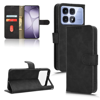 For Redmi K70 Ultra Skin Feel Magnetic Flip Leather Phone Case(Black) - Xiaomi Cases by PMC Jewellery | Online Shopping South Africa | PMC Jewellery | Buy Now Pay Later Mobicred