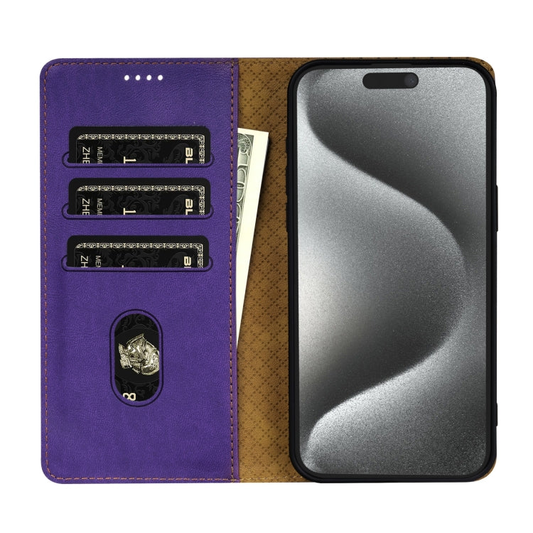 For iPhone 16 Pro Max N.BEKUS CSJ-P1 Solid Color Leather Phone Case(Purple) - iPhone 16 Pro Max Cases by N.BEKUS | Online Shopping South Africa | PMC Jewellery | Buy Now Pay Later Mobicred