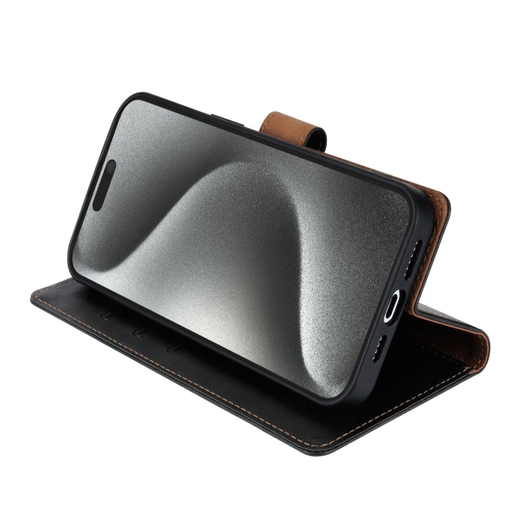 For iPhone 16 Pro N.BEKUS CSJ-P1 Solid Color Leather Phone Case(Black) - iPhone 16 Pro Cases by N.BEKUS | Online Shopping South Africa | PMC Jewellery | Buy Now Pay Later Mobicred