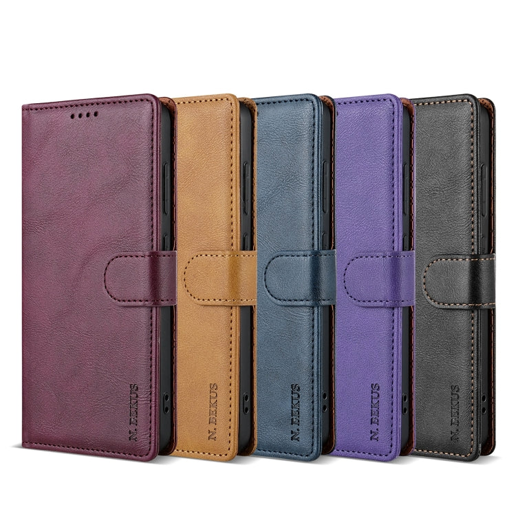 For iPhone 16 Pro N.BEKUS CSJ-P1 Solid Color Leather Phone Case(Purple) - iPhone 16 Pro Cases by N.BEKUS | Online Shopping South Africa | PMC Jewellery | Buy Now Pay Later Mobicred