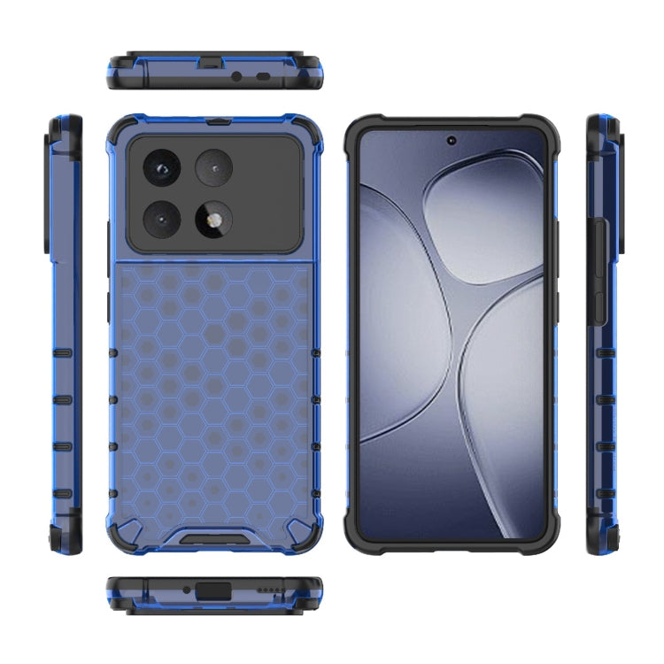 For Redmi K70 Ultra 5G Global Honeycomb Shockproof Phone Case(Blue) - Xiaomi Cases by PMC Jewellery | Online Shopping South Africa | PMC Jewellery | Buy Now Pay Later Mobicred