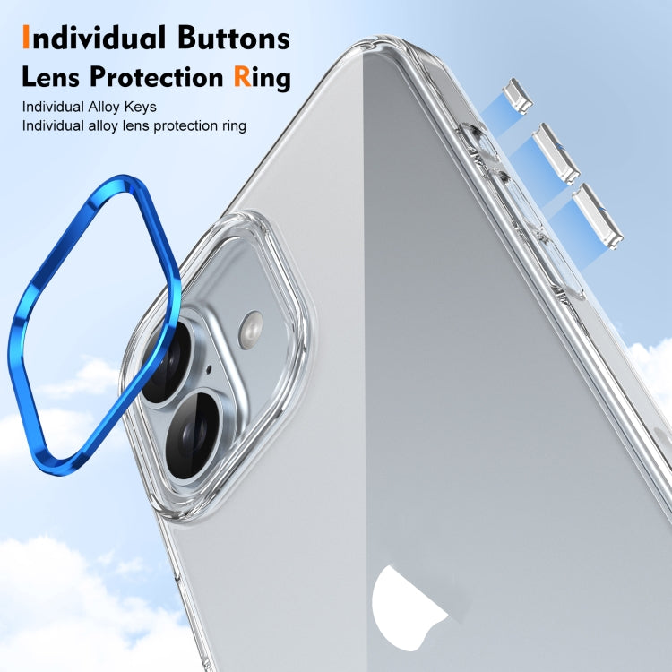 For iPhone 16 Ice Feel HD Transparent PC Full Coverage Phone Case(Blue) - iPhone 16 Cases by PMC Jewellery | Online Shopping South Africa | PMC Jewellery | Buy Now Pay Later Mobicred