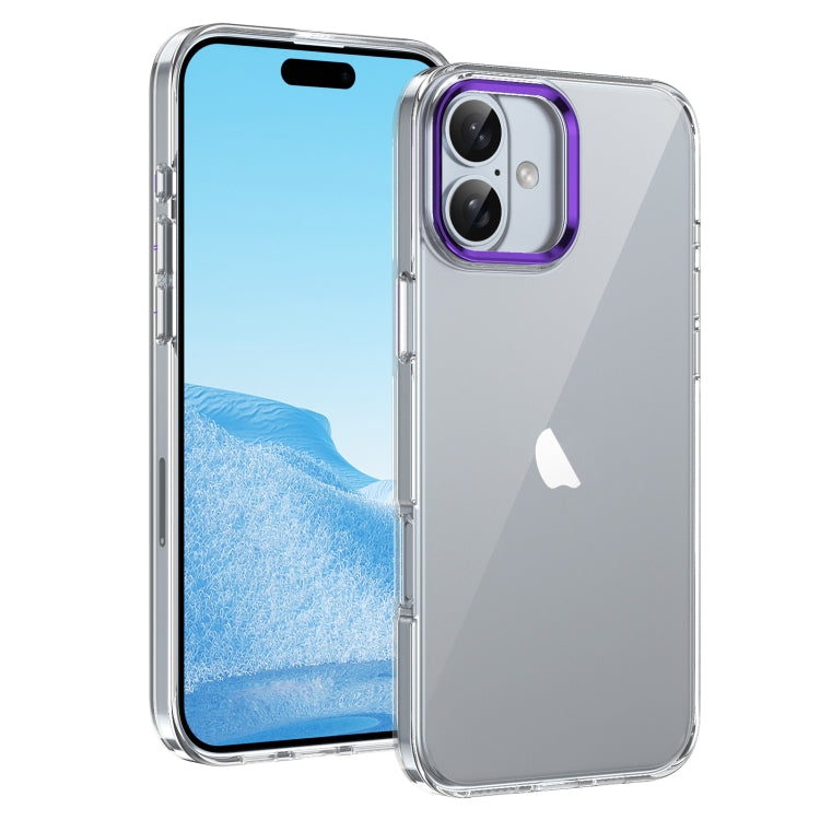 For iPhone 16 Ice Feel HD Transparent PC Full Coverage Phone Case(Purple) - iPhone 16 Cases by PMC Jewellery | Online Shopping South Africa | PMC Jewellery | Buy Now Pay Later Mobicred