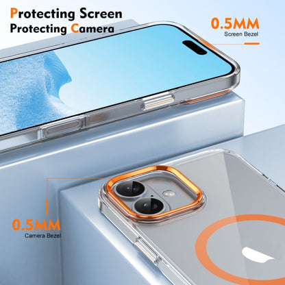 For iPhone 16 Ice Feel HD Transparent MagSafe PC Full Coverage Phone Case(Orange) - iPhone 16 Cases by PMC Jewellery | Online Shopping South Africa | PMC Jewellery | Buy Now Pay Later Mobicred