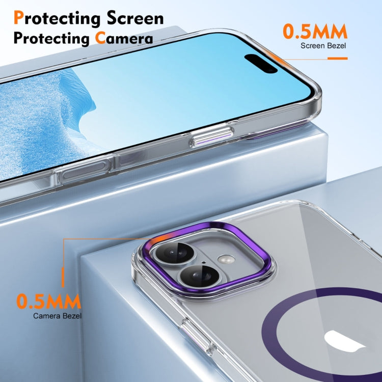 For iPhone 16 Plus Ice Feel HD Transparent MagSafe PC Full Coverage Phone Case(Purple) - iPhone 16 Plus Cases by PMC Jewellery | Online Shopping South Africa | PMC Jewellery | Buy Now Pay Later Mobicred