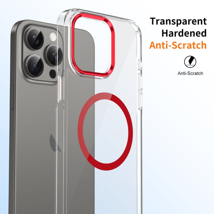 For iPhone 16 Pro Ice Feel HD Transparent MagSafe PC Full Coverage Phone Case(Red) - iPhone 16 Pro Cases by PMC Jewellery | Online Shopping South Africa | PMC Jewellery | Buy Now Pay Later Mobicred