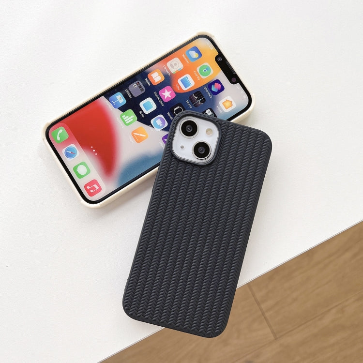 For iPhone 16 Plus Weave Texture TPU Phone Case(Black) - iPhone 16 Plus Cases by PMC TechLife | Online Shopping South Africa | PMC TechLife | Buy Now Pay Later Mobicred