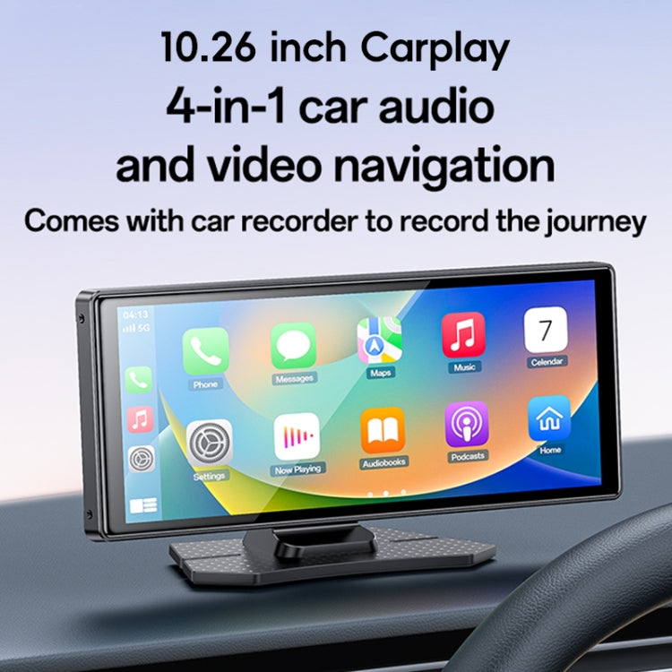 Yesido KM19 10.26 inch Center Console CarPlay Portable Car Video Navigation with Driving Recorder(Black) - free shipping - PMC Jewellery - Order now!