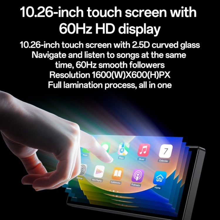 Yesido KM19 10.26 inch Center Console CarPlay Portable Car Video Navigation with Driving Recorder(Black) - free shipping - PMC Jewellery - Order now!
