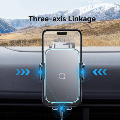 USAMS CD229 15W Accurate Aligment Wireless Charging Car Phone Holder with Suction Cup(Black) - Wireless Charger Holders by USAMS | Online Shopping South Africa | PMC Jewellery | Buy Now Pay Later Mobicred