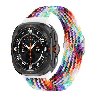 For Samsung Galaxy Watch Ultra 47mm Slide Buckle Nylon Braided Watch Band(Official Rainbow) - Watch Bands by PMC Jewellery | Online Shopping South Africa | PMC Jewellery | Buy Now Pay Later Mobicred