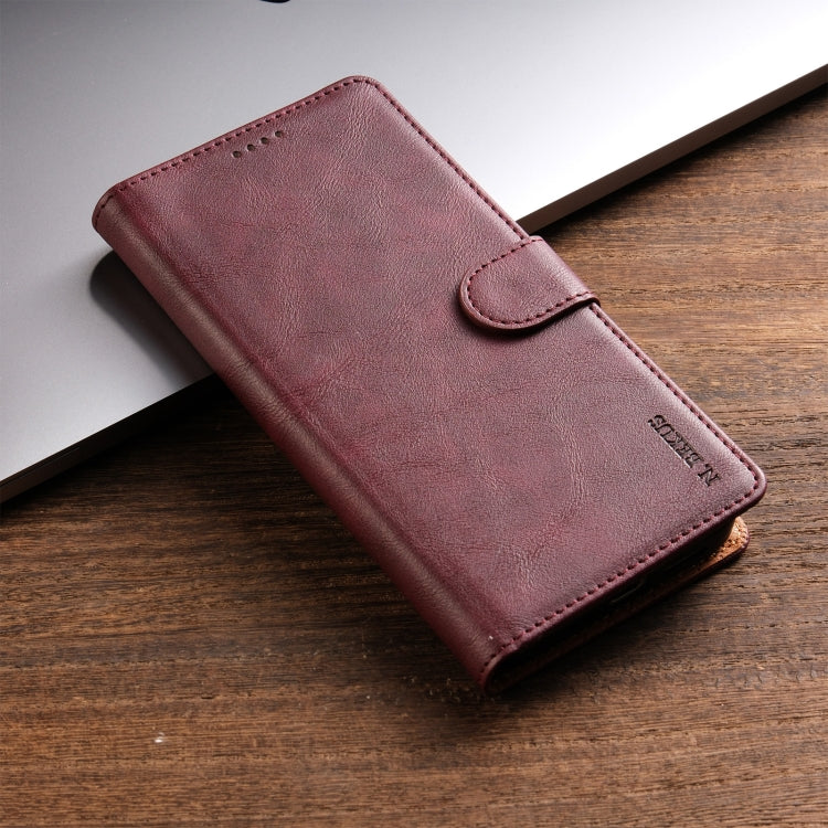 For Huawei Pura 70 N.BEKUS CSJ-P1 Solid Color Leather Phone Case(Wine Red) - Huawei Cases by N.BEKUS | Online Shopping South Africa | PMC Jewellery | Buy Now Pay Later Mobicred