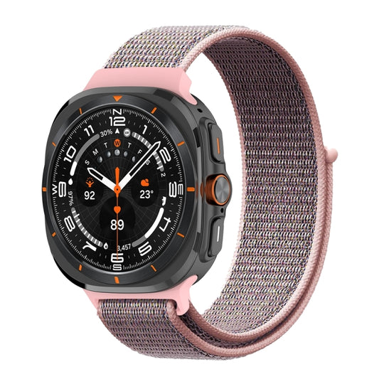 For Samsung Galaxy Watch Ultra 47mm Plastic Connector Nylon Loop Watch Band(Pink Sand) - Watch Bands by PMC Jewellery | Online Shopping South Africa | PMC Jewellery | Buy Now Pay Later Mobicred