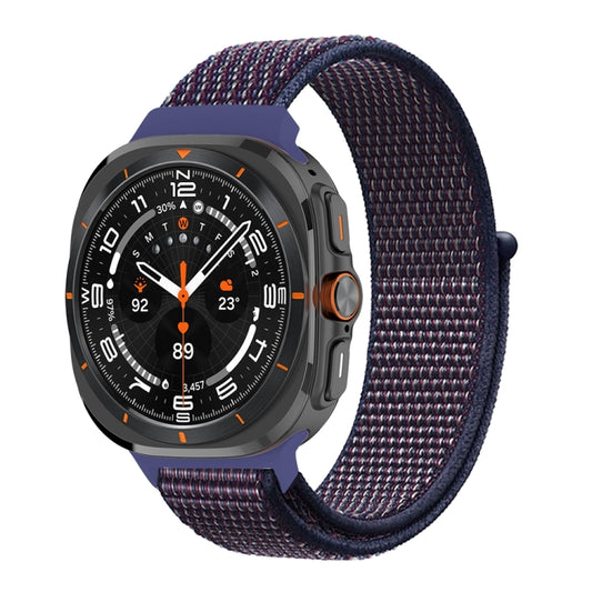 For Samsung Galaxy Watch Ultra 47mm Plastic Connector Nylon Loop Watch Band(Indigo Blue) - Watch Bands by PMC Jewellery | Online Shopping South Africa | PMC Jewellery | Buy Now Pay Later Mobicred