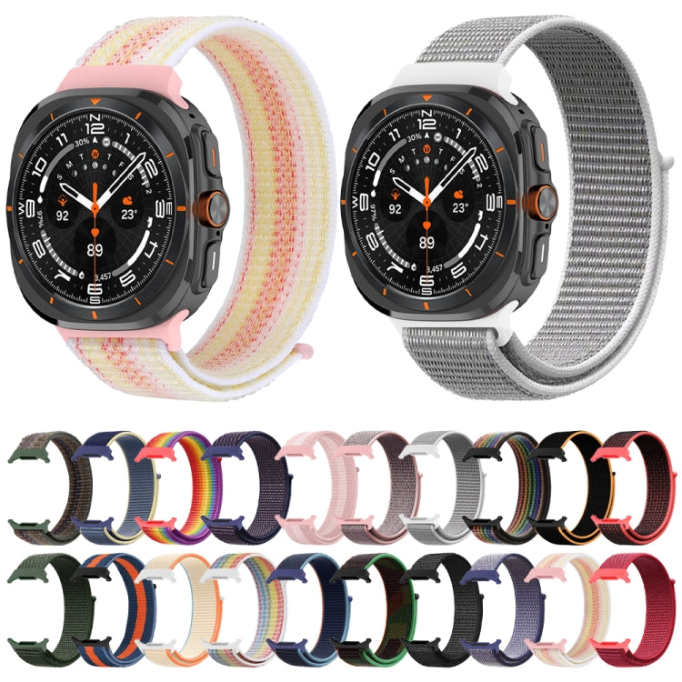 For Samsung Galaxy Watch Ultra 47mm Plastic Connector Nylon Loop Watch Band(Dark Black) - Watch Bands by PMC Jewellery | Online Shopping South Africa | PMC Jewellery | Buy Now Pay Later Mobicred