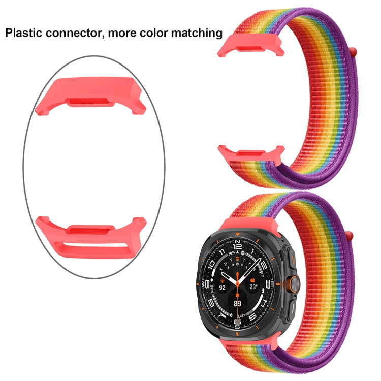 For Samsung Galaxy Watch Ultra 47mm Plastic Connector Nylon Loop Watch Band(Dark Black) - Watch Bands by PMC Jewellery | Online Shopping South Africa | PMC Jewellery | Buy Now Pay Later Mobicred