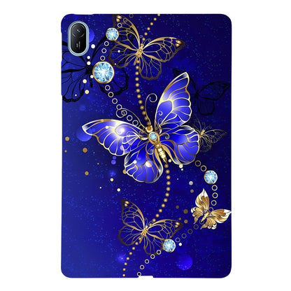 For Huawei MatePad SE 11 2024 Color Painting Pattern Smart Tablet TPU Case(Blue Butterfly) - Huawei by PMC Jewellery | Online Shopping South Africa | PMC Jewellery | Buy Now Pay Later Mobicred