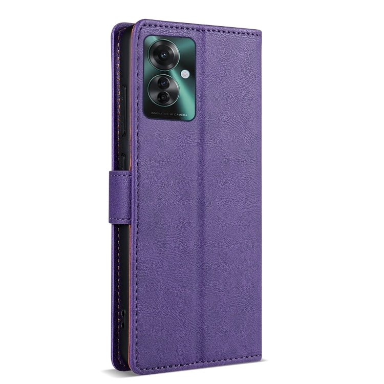 For OPPO Reno11 F 5G N.BEKUS CSJ-P1 Solid Color Leather Phone Case(Purple) - Reno11 F Cases by N.BEKUS | Online Shopping South Africa | PMC Jewellery | Buy Now Pay Later Mobicred