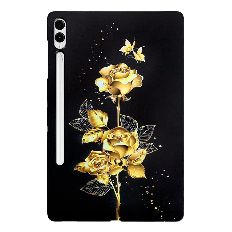 For Samsung Galaxy Tab S9+ / S9 FE+ Color Painting Pattern Smart Tablet TPU Case(Golden Rose) - Galaxy Tab S9+ Cases by PMC Jewellery | Online Shopping South Africa | PMC Jewellery | Buy Now Pay Later Mobicred