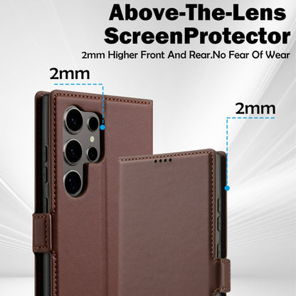 For Samsung Galaxy S24 Ultra 5G LC.IMEEKE L1 Series Frosted Fine Texture PU Phone Case(Brown) - Galaxy S24 Ultra 5G Cases by LC.IMEEKE | Online Shopping South Africa | PMC Jewellery | Buy Now Pay Later Mobicred