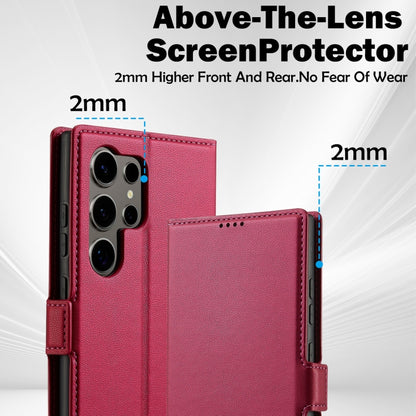 For Samsung Galaxy S24 Ultra 5G LC.IMEEKE L1 Series Frosted Fine Texture PU Phone Case(Red) - Galaxy S24 Ultra 5G Cases by LC.IMEEKE | Online Shopping South Africa | PMC Jewellery | Buy Now Pay Later Mobicred