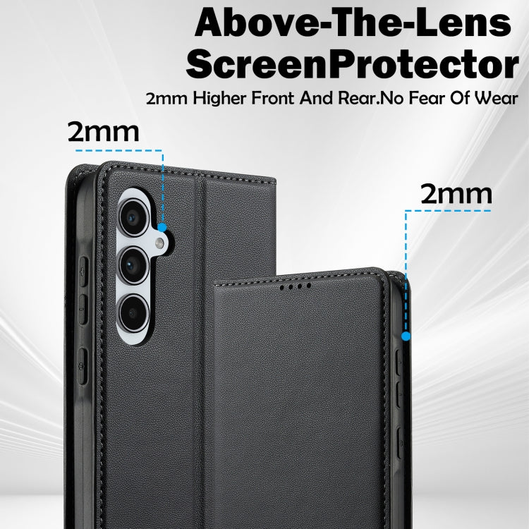 For Samsung Galaxy S24 FE 5G LC.IMEEKE L1 Series Frosted Fine Texture PU Phone Case(Black) - free shipping - PMC Jewellery - Order now!