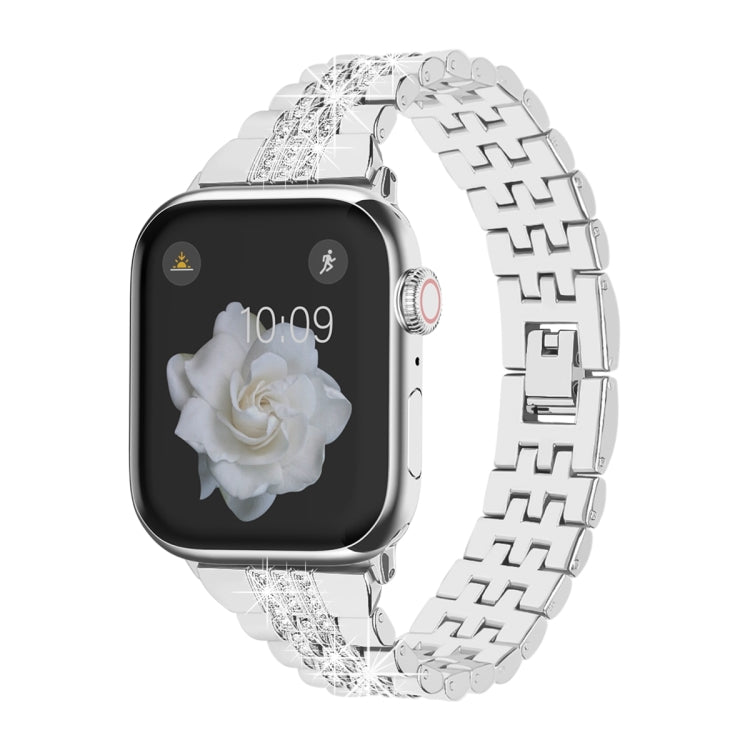 For Apple Watch SE 2023 44mm Bling Diamond Chain Metal Watch Band(Silver) - free shipping - PMc TechLife - Order now!